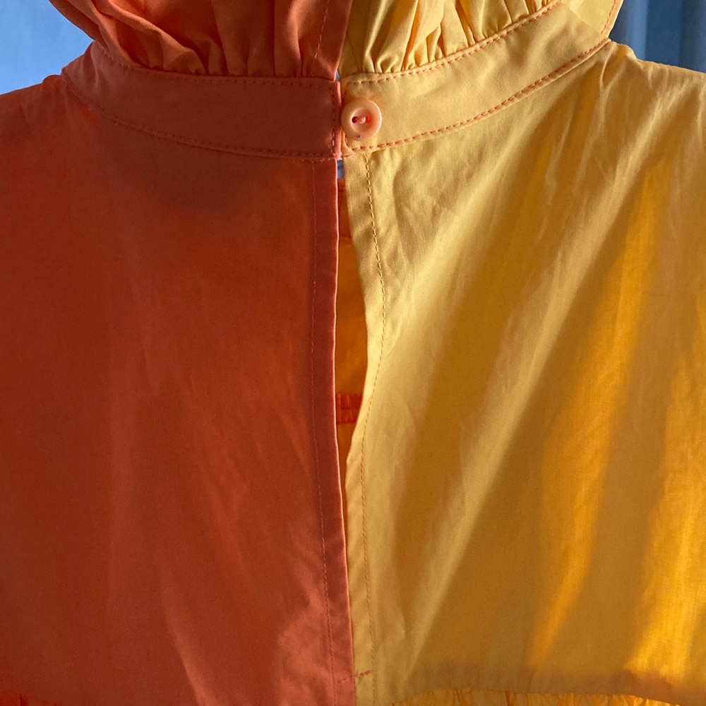 Christopher John Rogers Tiered Dress in Orange and Yellow - Picture 6 of 6